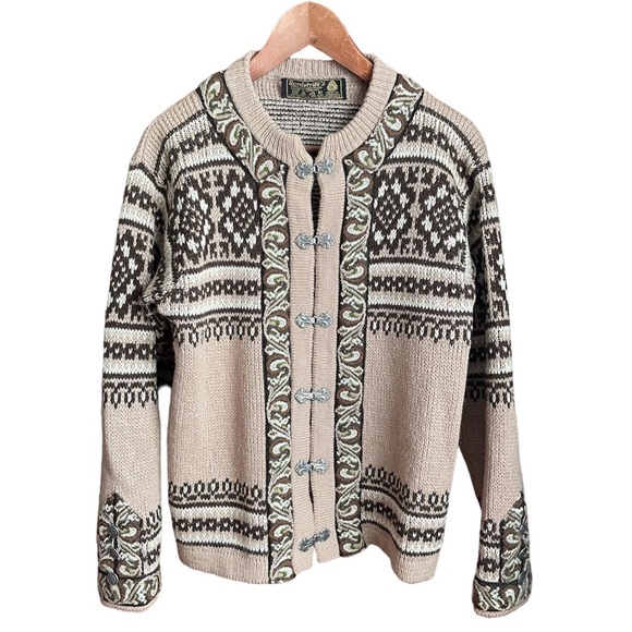 Vintage Sweaters - VINTAGE Nordstrikk Made in Norway Pure Virgin Wool Cardigan Large